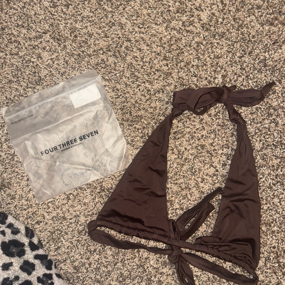 Four Three Seven Brown Bikini Top